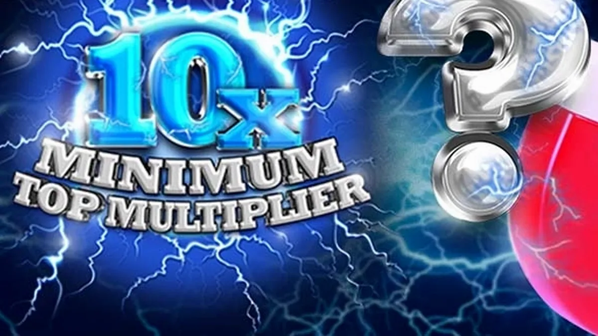 Tampilan antarmuka permainan slot 10x Minimum Top Multiplier dengan lima gulungan yang cerah